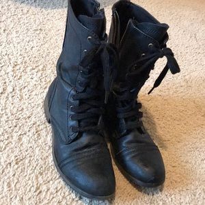 Black combat boots